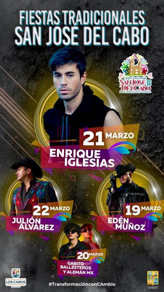 Christian Agúndez anuncia la catelera oficial de las Fiestas Tradicionales San José Del Cabo&nbsp;2026