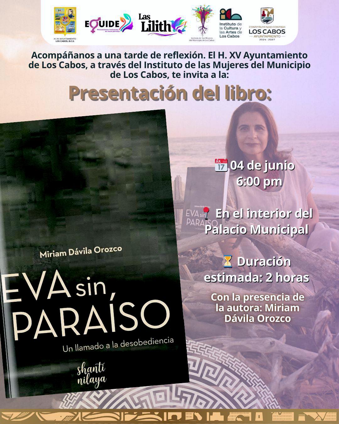 Invitan a presentación del libro “EVA sin PARAÍSO: Un llamado a la desobediencia” en San José del&nbsp;Cabo