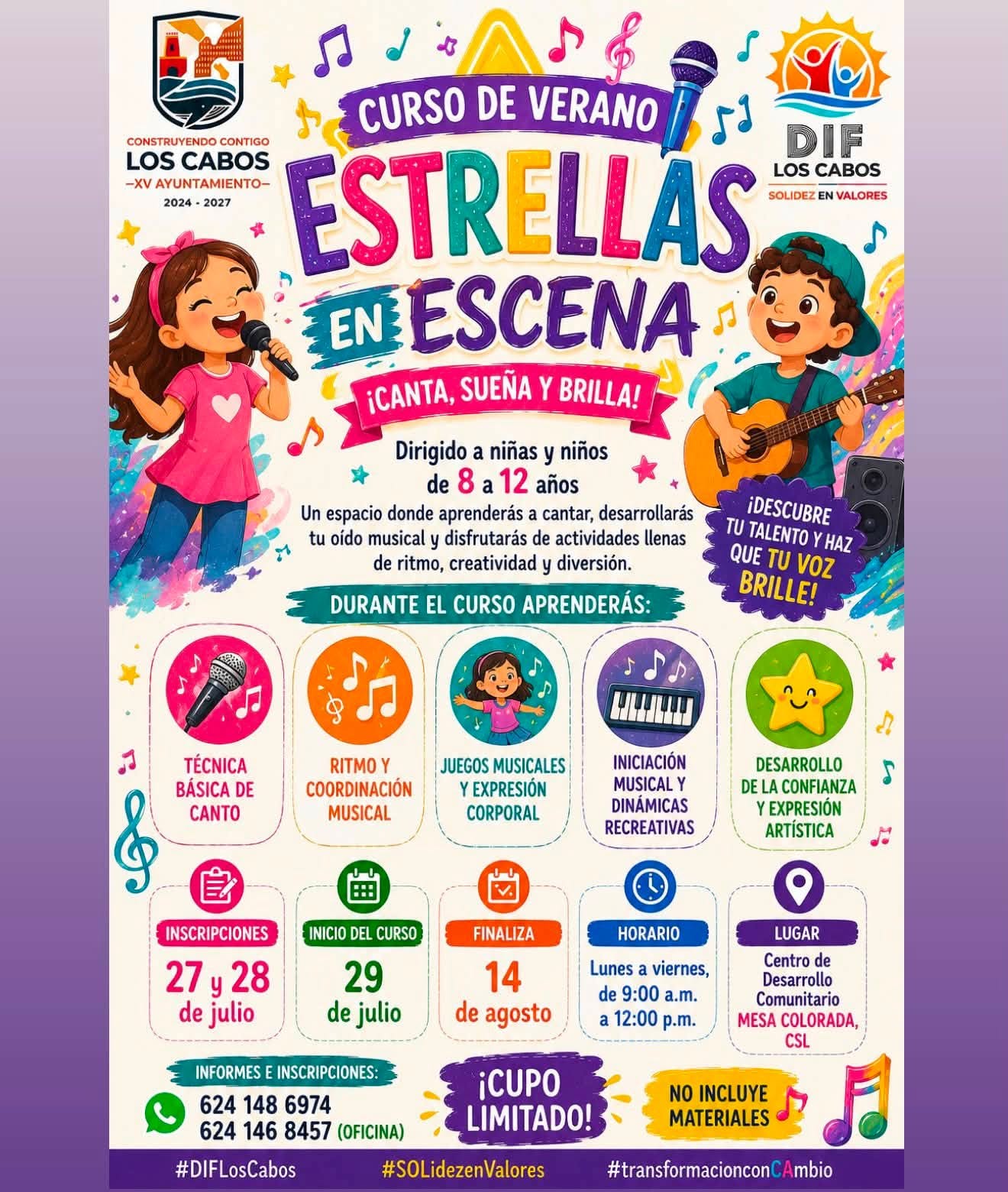 DIF Los Cabos abre cursos de verano con actividades artísticas, creativas y recreativas para todas las&nbsp;edades