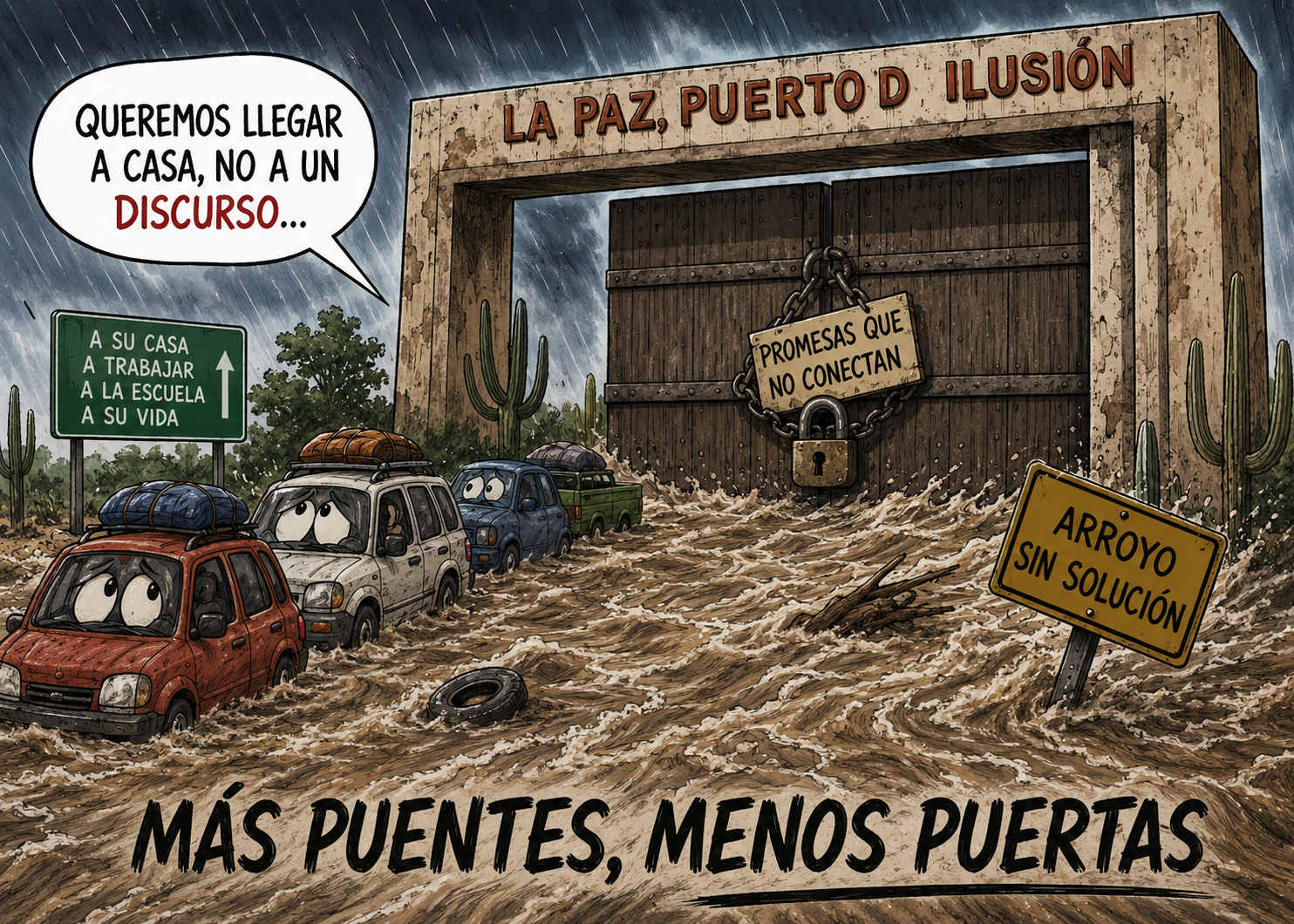 “Más puentes, menos puertas.”,🌧️ La lluvia vuelve a exhibir la falta de cruces seguros en La&nbsp;Paz